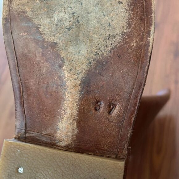 Teysha artisan rugged tan leather boots with embroidered fabric southwestern sty - Picture 8 of 8